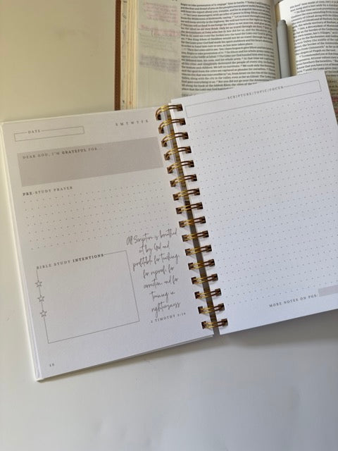 APCo. Bible Study Journal Flat lay with clean pages
