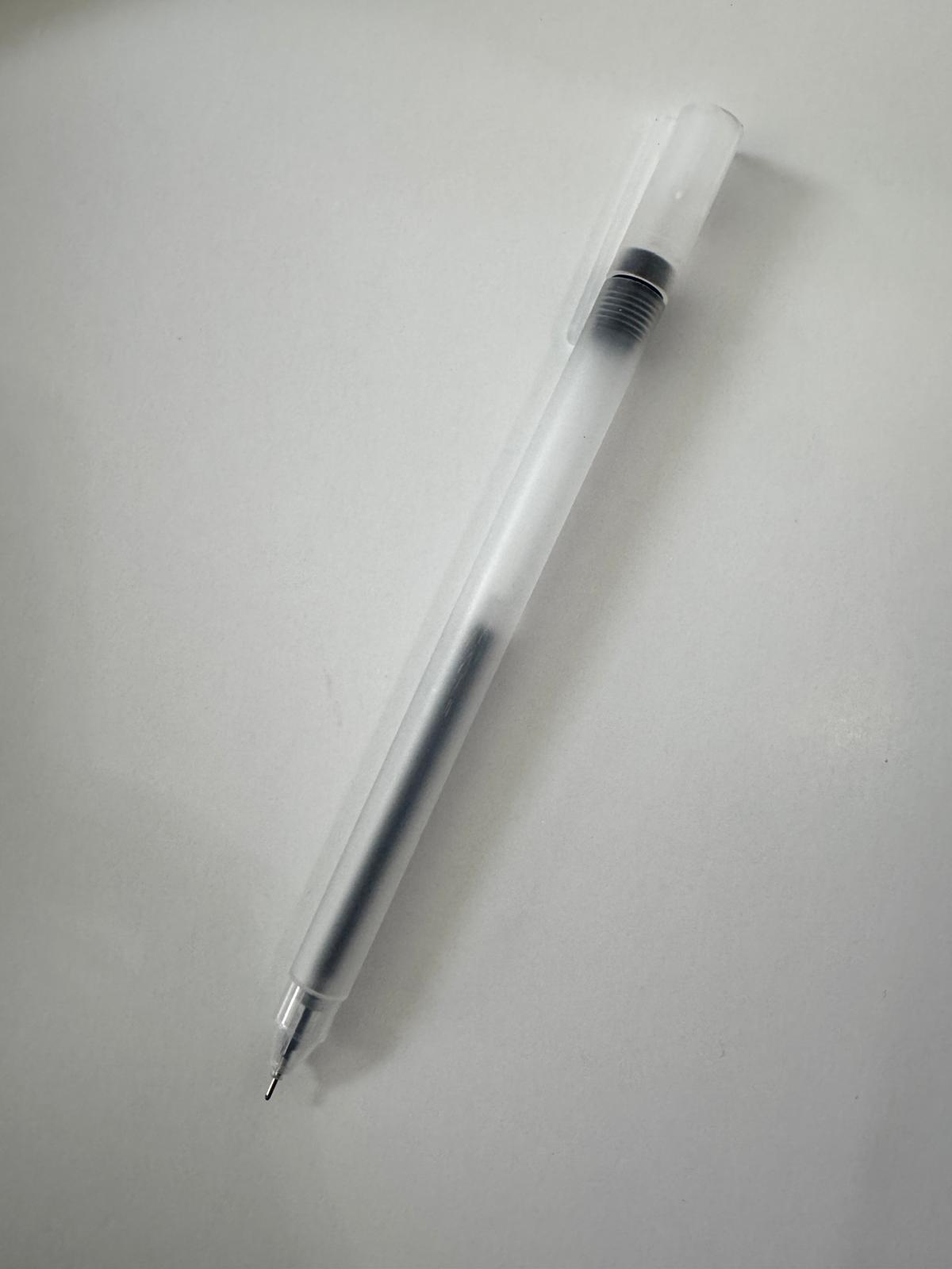 clear barrel gel pen