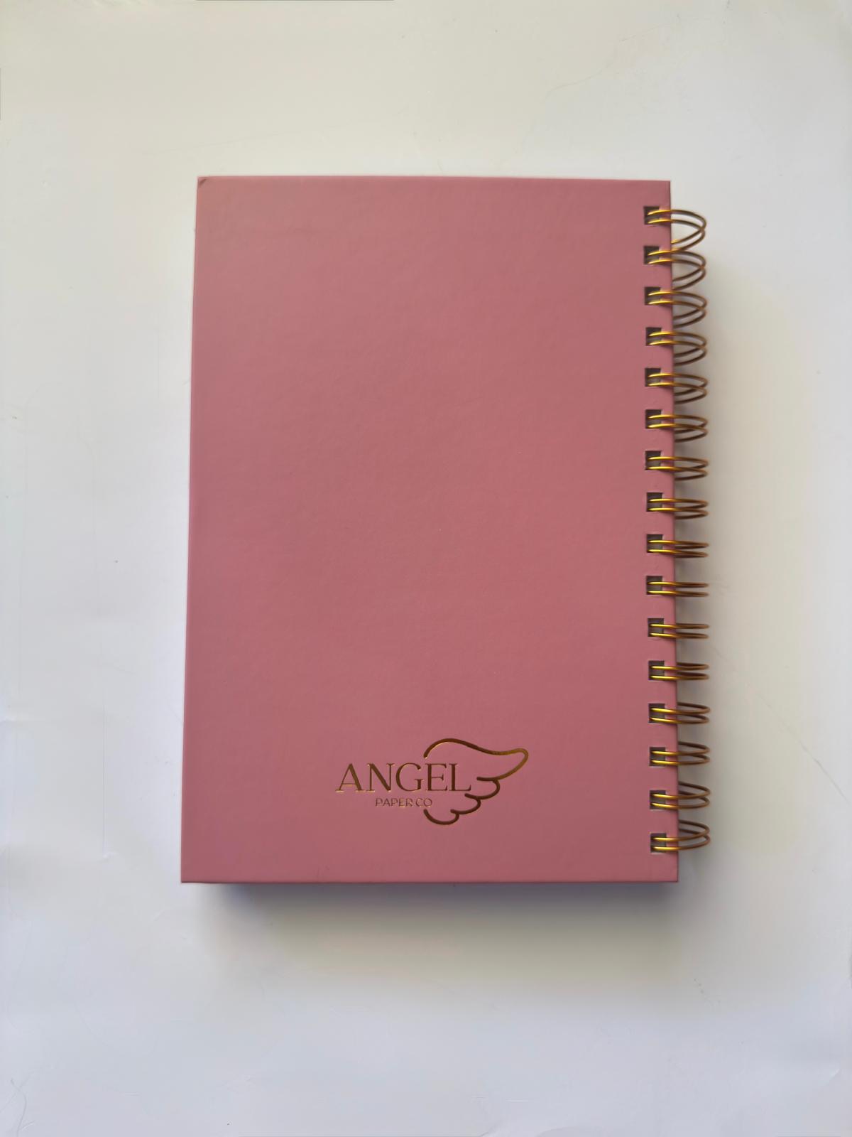 APCo. Pink Bible Study Journal Back Outer Cover with Gold Foil Logo