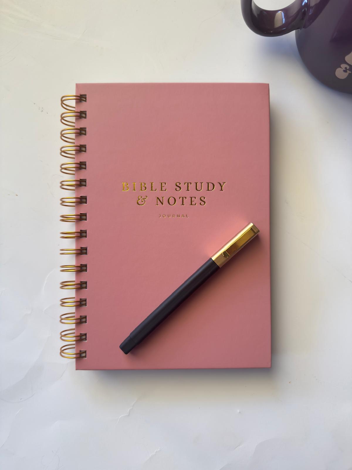APCo. Pink Bible Study Journal with Chic Black and Gold Pen